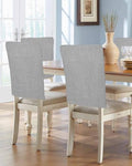 Gray Chair Back Covers Set of 6, Solid Grey Color Burlap Removable