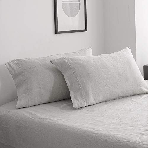 Simple&Opulence 100% French Linen Pillowcase Queen Size-Set of 2