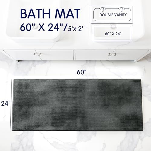 SUBRTEX Bathroom Rugs, 24" x 60" Chenille Bath Rug Soft Short Plush