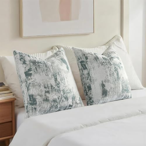 HAUSSY Pack of 2 Faux Cashmere Throw Pillow Covers 22x22 Inch, Teal