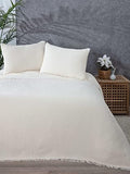 100% Cotton Muslin Throw Blanket, 4 Layers Bedspread, Soft Turkish