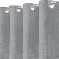 Inhousolu No Hook Shower Curtain with Removable Snap-in Liner, Waffle