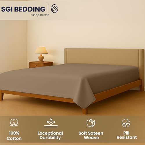 SGI bedding 132 "W x 110 "L 1 Pc Oversized King Flat Sheet Only 100%