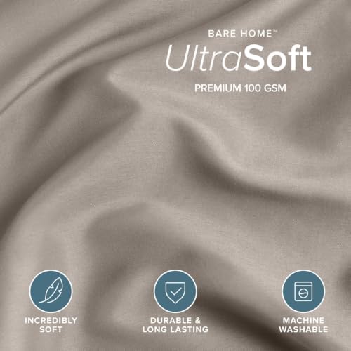 Bare Home Duvet Cover Set 1800 Ultra-Soft (California King, Khaki)