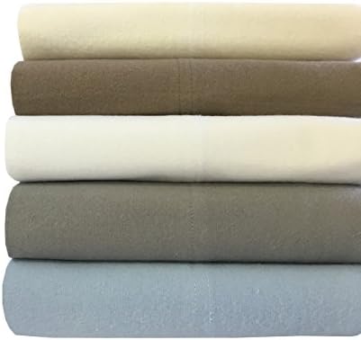 Royal Hotel Top Split King Flannel Sheets, Soft Cotton Flannel, Taupe