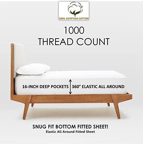 1000-TC Egyptian Cotton Sheet Set, 16" Deep - Striped Taupe, Short