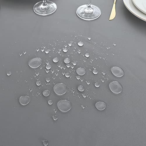 FOLINS&HOME Grey Rectangle Tablecloth, 60 x 120 Inch Waterproof Table