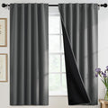 SimpleHome 100% Blackout 63 Inch Grey Curtains for Living Room