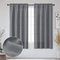 OWENIE Bob Dark Grey Curtains 63 Inch Length 2 Panels Set for Living