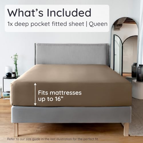 Bambaw 100% Viscose Derived from Bamboo Fitted Sheets Queen Size