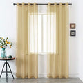 DUALIFE Antique Taupe Brown Sheer Curtains 84 Inch Length Grommet