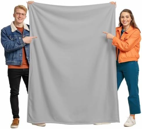 Fleece Blanket Gray Throw Blanket for Couch Sofa Simple Style Soft