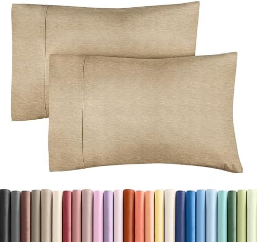 King Pillow Cases Set of 2 - Ultra Soft Pillowcase Covers - Heathered