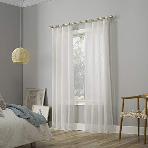 No. 918 Genevieve 2-Pack Linen Weave Sheer Semi-Sheer Rod Pocket