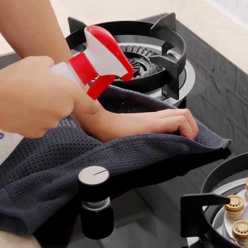 Homaxy 100% Cotton Waffle Weave Kitchen Dish Towels 12-Pack, Dark Grey