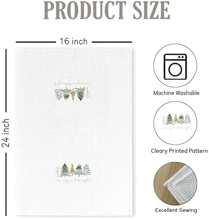 Christmas Tree Kitchen Towels - Neutral Christmas Hand Towels