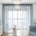 Light Gray Sheer Curtains 63 Inches Length 2 Panels Set Window Sheer