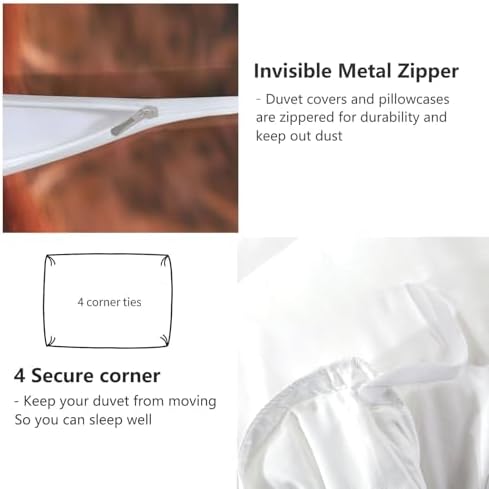 Duvet Cover Queen Size, Reversible King Duvet Cover Set with