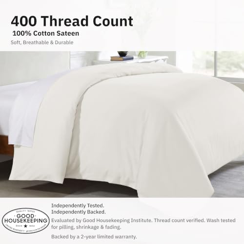 California Design Den Luxury Duvet Cover Twin XL, Ivory