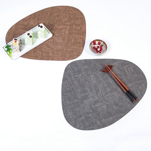 Daesar Dining Table Mats Set of 6, Waterdrop Placemats Woven Texture