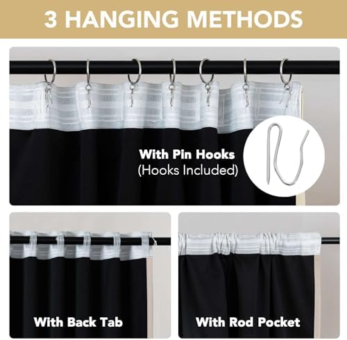 H.VERSAILTEX Oatmeal Blackout Curtains 96 Inch Long 2 Panels, Pumice