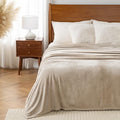 Luxury Fleece Warm Blanket, Soft Lightweight Velvety Plush Blanket for