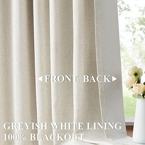 Vision Home Natural Pinch Pleated Full Blackout Curtains Linen Blended