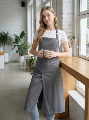 Molaxhome Split Pottery Apron with 3 Pockets Unisex with Adjustable