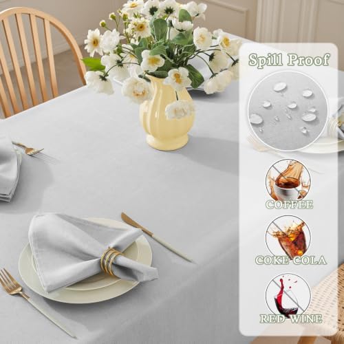 SASTYBALE Rectangle Table Cloth Textured, 60" x 120", Grey