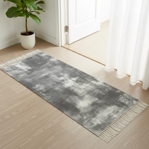 Modern Minimalist Hallway Runner Rug 2'x5', Abstract Painting Texture