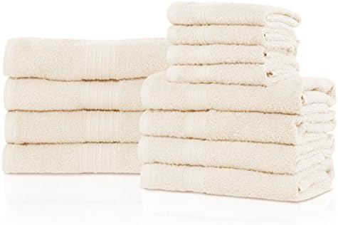 Superior Eco-Friendly 100% Ring-Spun Cotton, 12-Piece Bathroom Towel
