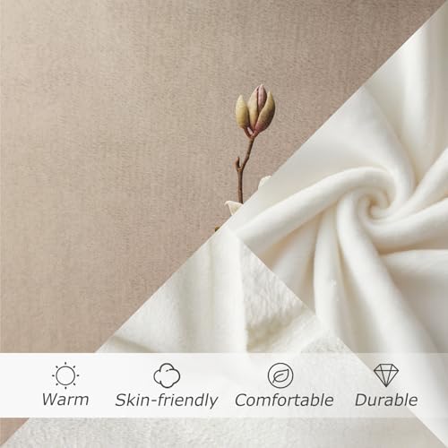 Taupe Blanket King - Magnolia Flower Meditation Fleece Blanket King