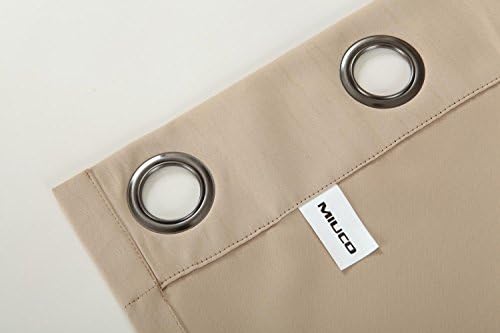 MIUCO Blackout Curtains Room Darkening Curtains Textured Grommet