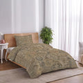 Brown Beige Boho Duvet Cover Queen Size,Quilt Cover 90"x90" with