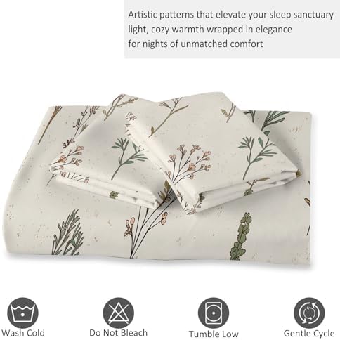 Duvet Cover Minimalist Floral Texture Duvet Cover Set with Zipper