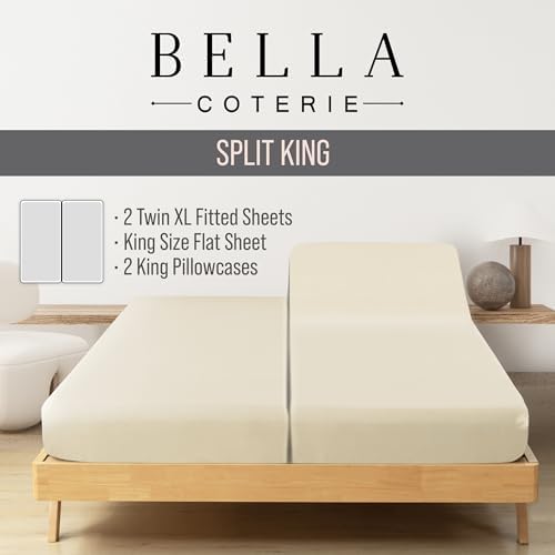 Bella Coterie Luxury Bamboo Viscose Split King Sheet Set, Organically