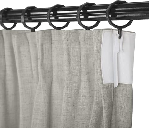 Pinch Pleated Linen Semi Sheer Curtains 108 Inches Long, 1 Panel
