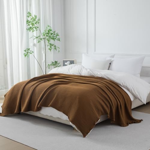 Cotton Muslin Throw Blanket, Vintage Indoor and Outdoor Use