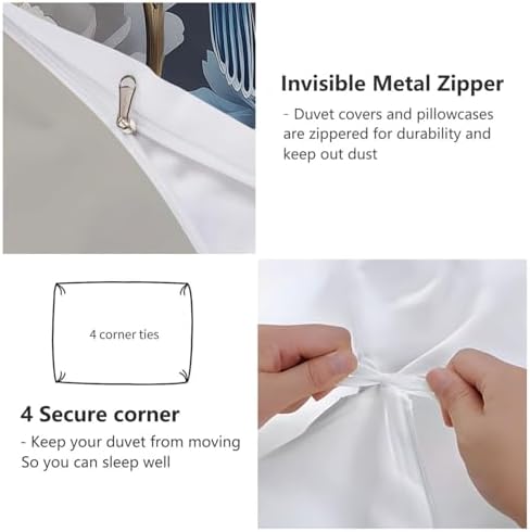 Duvet Cover King Size 104"x90" Brushed Microfiber Breathable Soft
