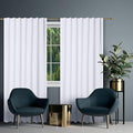 Bedding Craft White Cotton Curtains,63 Inch Tab Top Cotton Curtain Set