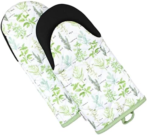 Heat Resistant Designer Kitchen Oven Mitts with Neoprene Non-Slip