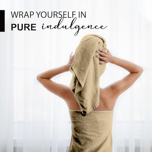 KAHAF COLLECTION 100% Cotton Bath Towels, 24x48 Pack of 6 Towels