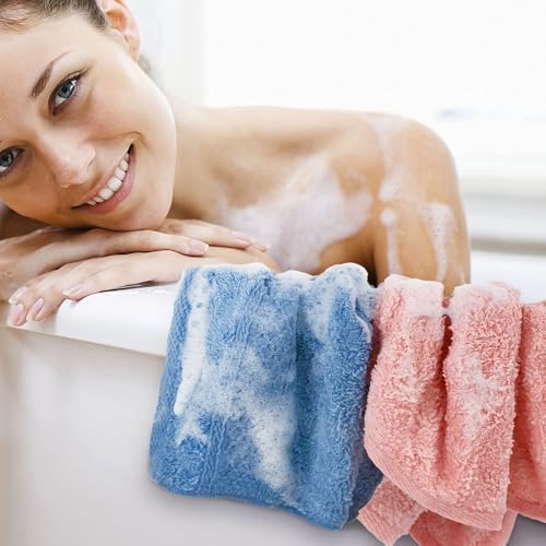 Cleanbear Washcloths Set, 100% Cotton, 6-Pack Wash Cloths, 13” x 13”