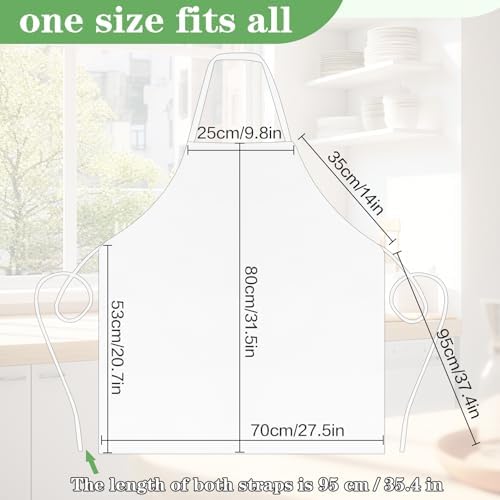 12 Pack White Aprons Bulk, Unisex Bib