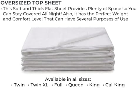 Flat Sheet Only (Oversized) 340 Thread Count Soft Cotton Sateen Bed