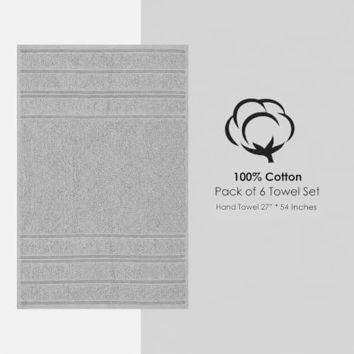100% Cotton Bath Towel Set Pack of 6|500 GSM|Soft Large Bath
