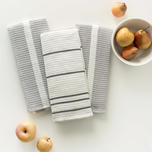 Benson Mills Hilda Set of 3 Kitchen Towels (18” X 28”, Charcoal)