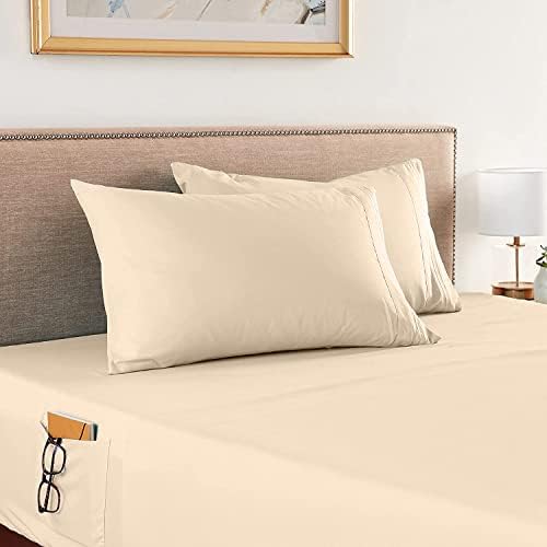 Elegant Comfort 4-Piece Solid Smart Sheet Set-Deep Pocket Fitted Sheet