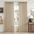 Pinch Pleated Linen Curtains for Living Room Extra Long 120 Inches