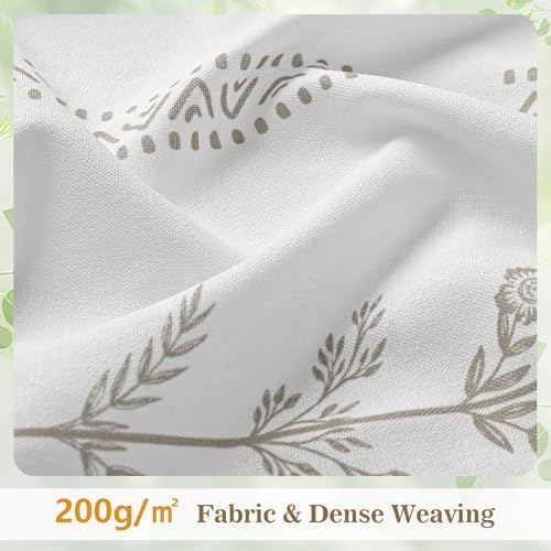 Yinhua Boho Farmhouse Shower Curtain Linen Fabric Shower Curtains with